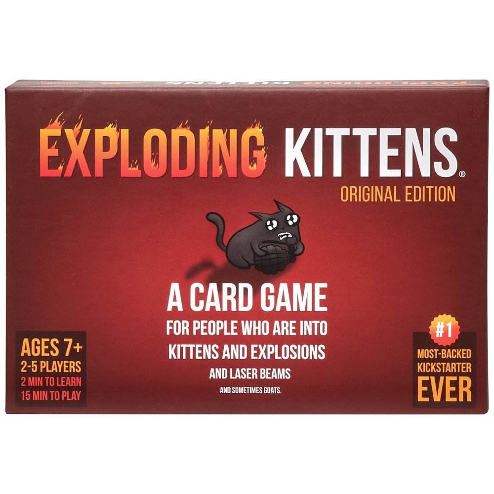 Exploding Kittens Original Edition Party Card Game, 15 Mins, Ages 7 and up, 2-5